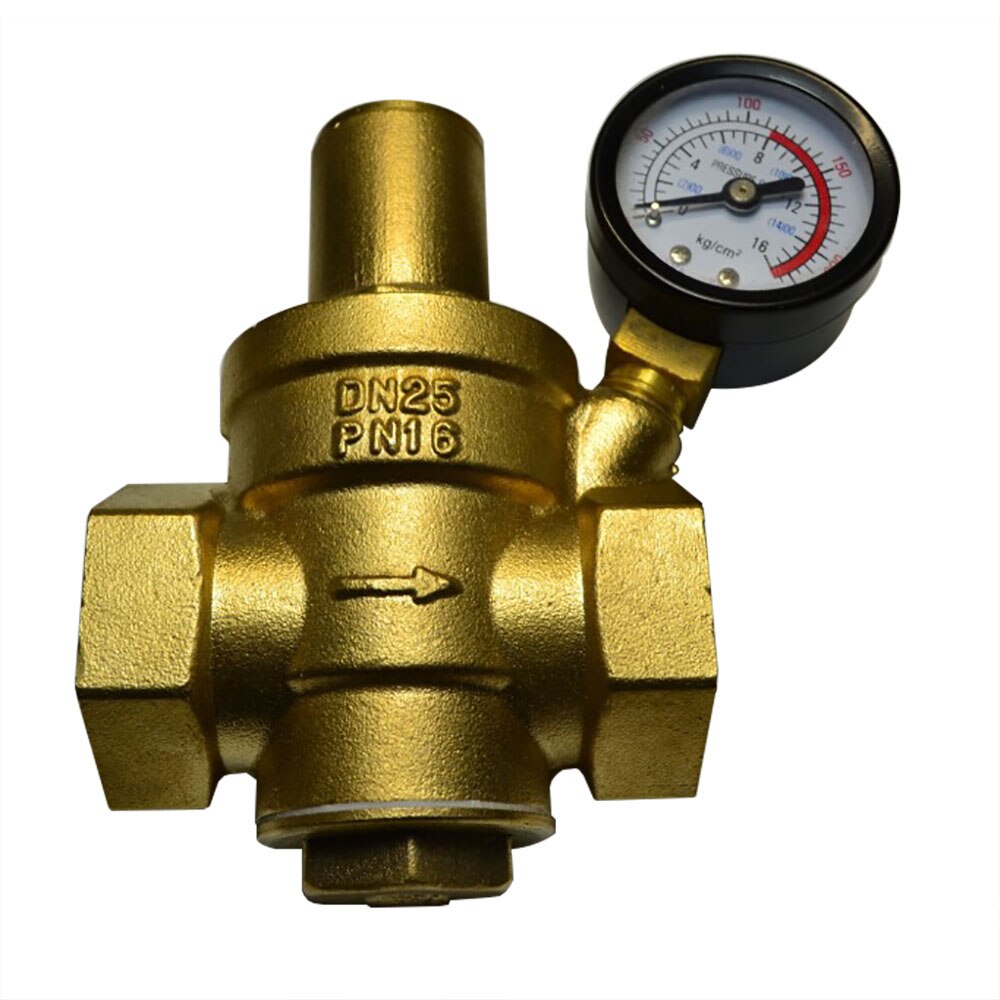 Messing Water Drukregelaar Regulator Reduceerventiel Bsp 1/2 3/4 1 1-1/4 Verstelbare Met Gauge Manometer Pn 1.6