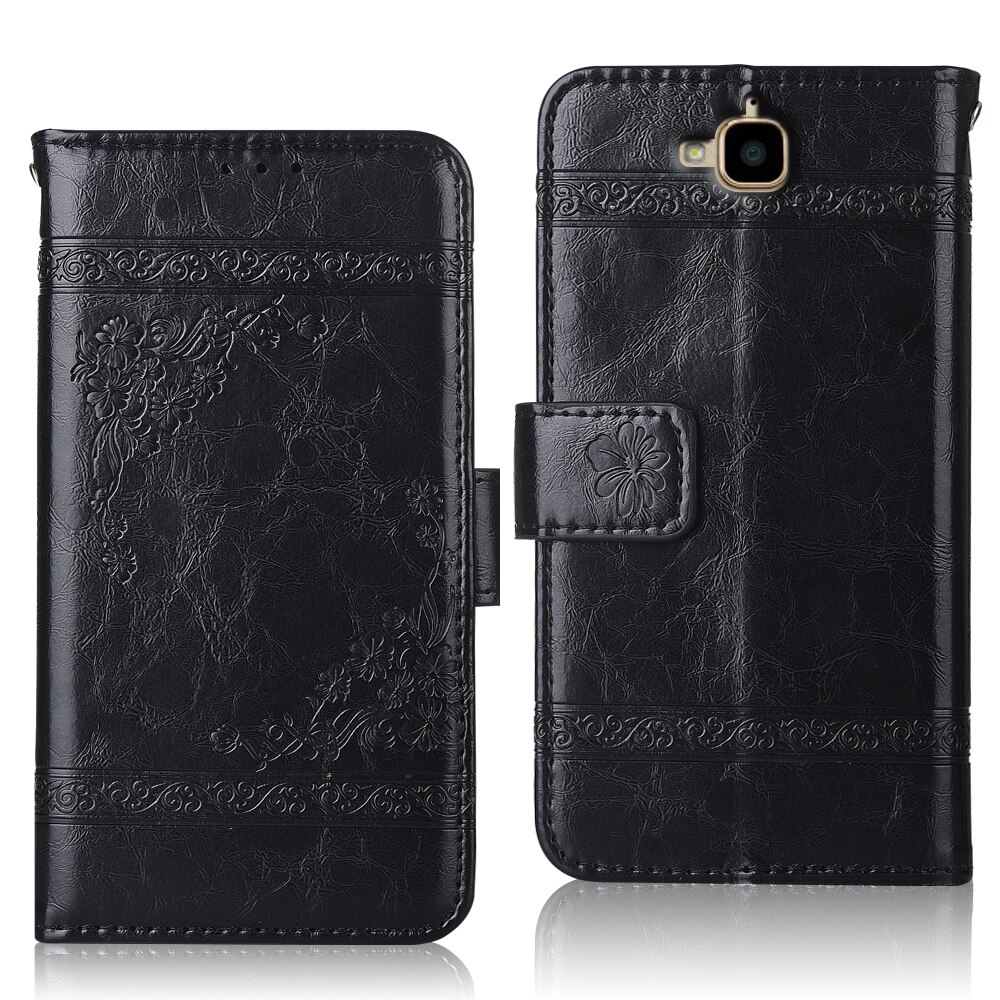 Honor 4C Pro Case Flip Wallet Leather Book Case For On Huawei Honor 4C Pro Back Cover For Huawei Honor 4C Pro Coque: oil-Black