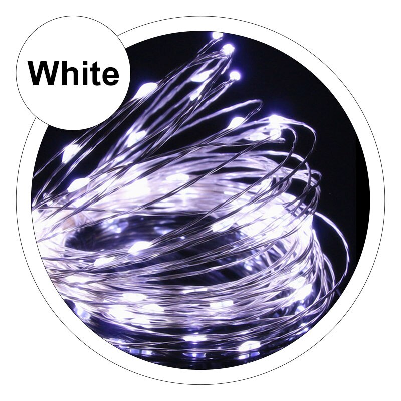Balkon Hek Solar Outdoor Led String Tuin Decoratie 10M 20M Patio Bruiloft Kerst Decoratieve Guirlande Waterdichte Wandlamp: WHITE / 10M / USB Power