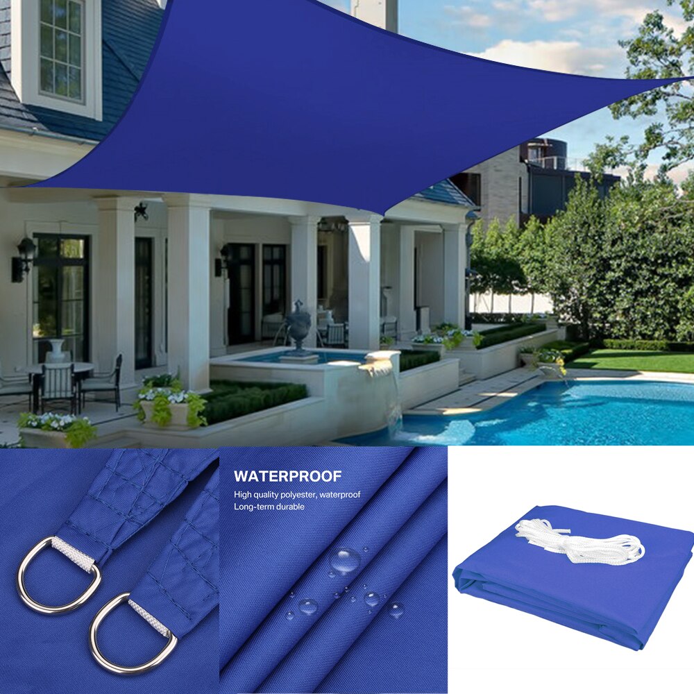 3x2M Waterproof Sun Shade Polyester Square Rectangle Shade Sail Garden Terrace Canopy Swimming Camping Hiking Yard Sail Awning