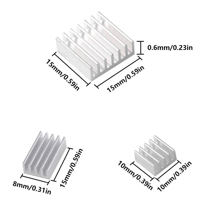 12pcs Raspberry Pi 4B Heat Sink Set For Raspberry Pi 4B Aluminum Radiator Cooling Kit Cooler For Raspberry Pi 4B Heatsink