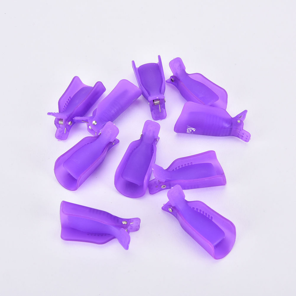 10 stk genanvendelige nail art gennemvæde cap clip uv gel polish remover wrap tilbehør gør det selv manicure pleje værktøjer