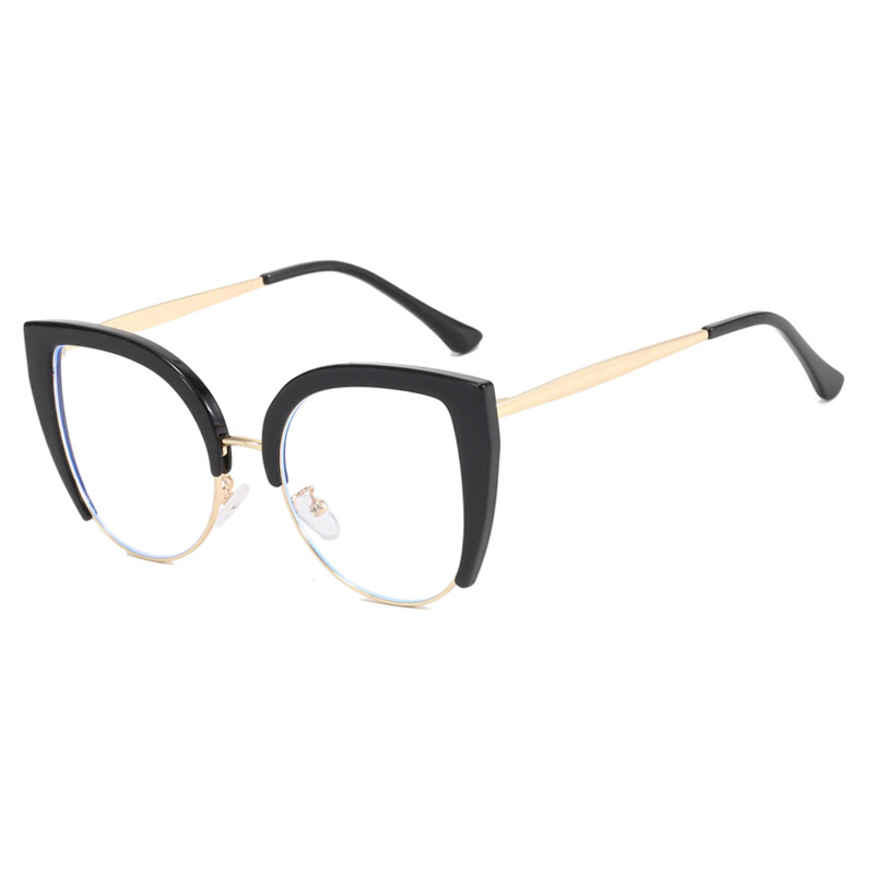 Gafas de medio Marco de ojo de gato de , montura de gran tamaño, antiluz azul, tendencia Retro, 2023, novedad de 2023: Verde