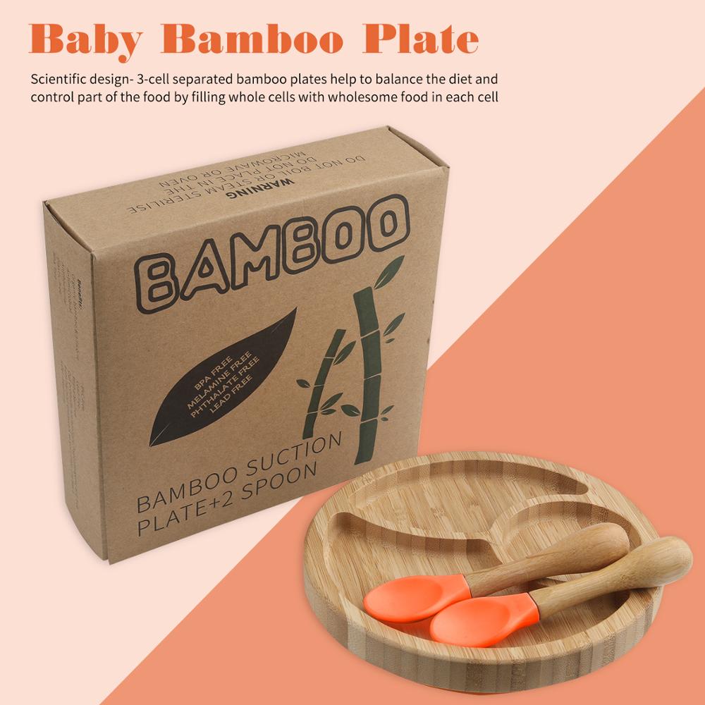 Baby Feeding BowlBaby Dinner fixed Plate Wooden Snack Plate Cutlery Child Feeding Tableware Children Dishes Rice Feeding