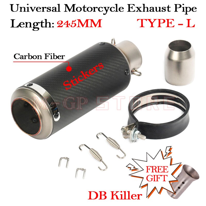 51MM Motorcycle Short Exhaust Slip On Universal Modified Moto Escape DB Killer Muffler For S1000RR Z900 CBR1000 R3 R25 MT07 MT09: TYPE-L
