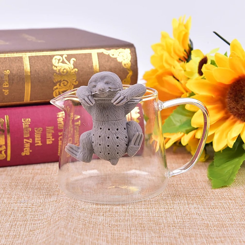 Silicone Thee-ei Creatieve Luiaard Veiligheid Vorm Theezakje Filter Theezeefje Voor Thee Pot Kopje Thee Gereedschap Accessoires