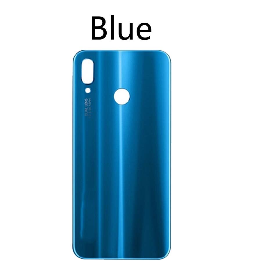 Back Glass For Huawei-P20 Lite Battery Back Cover Replacement For Nova 3E / P20 Lite Housing Chassis Shell replacement: Blue-No tool