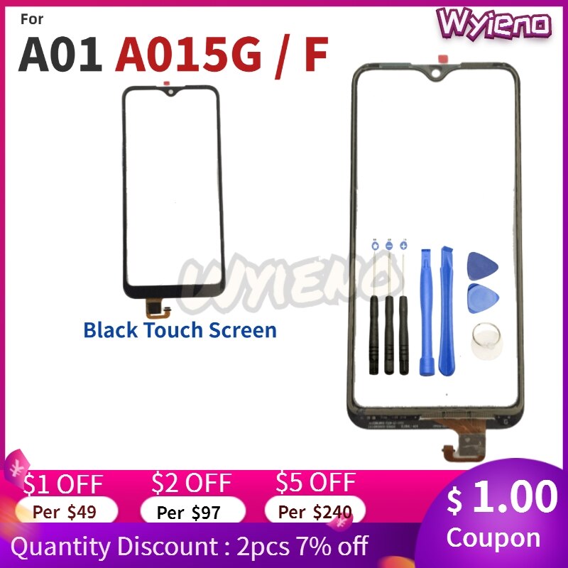 Wyieno For Samsung Galaxy A01 SM-A015F SM-A015G Touch Screen Digitizer Outer Glass Sensor Front Panel