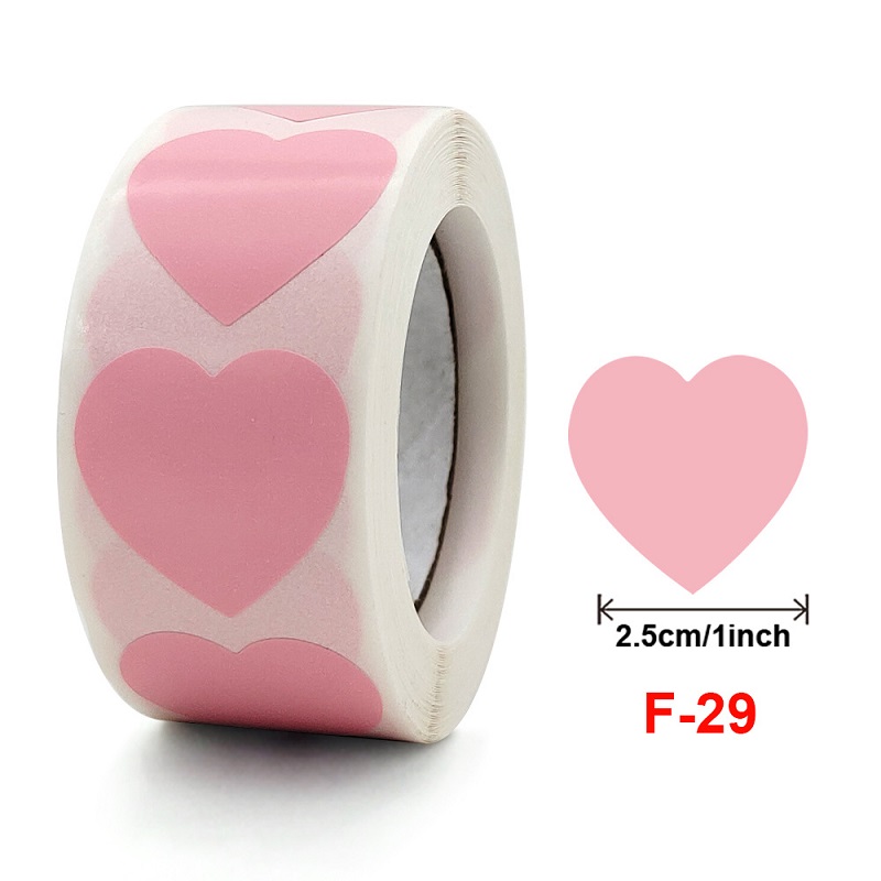 100-500PCS Thank You Stickers Rolling Merci Children's Stickers for Business Packaging Home Made Love Heart Shaped Sticker: Rose Red