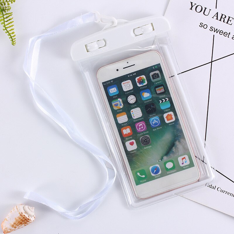 6 zoll Klar Treiben praktisch trocken Beutel PVC Wasserdichte praktisch Tasche für Schwimmen Tauchen Telefon Tasche: Weiß