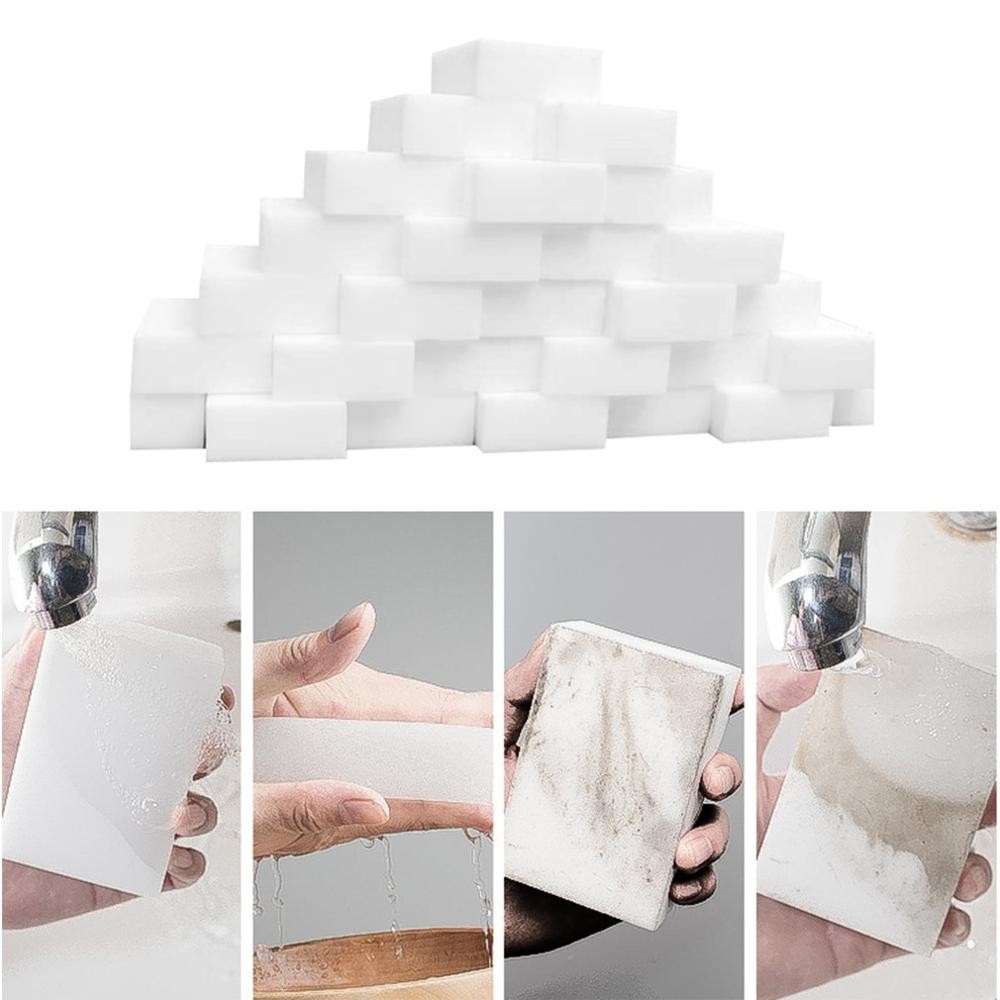 100pcs/lot White Magic Sponge Cleaner Eraser Multi-functional Cleaner Melamine Sponge for Kitchen Bathroom Cleaning