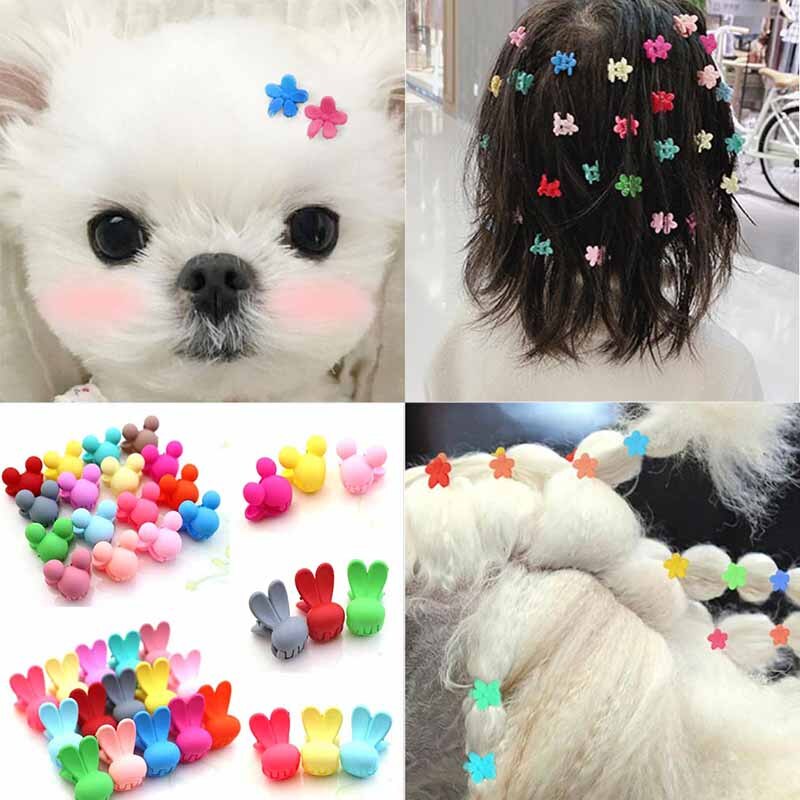 30Pcs Meisje Haaraccessoires Schattige Puppies Haaraccessoires Handgemaakte Bloemen Met Clip Hond Grooming Accessoires Voor Alle Pups