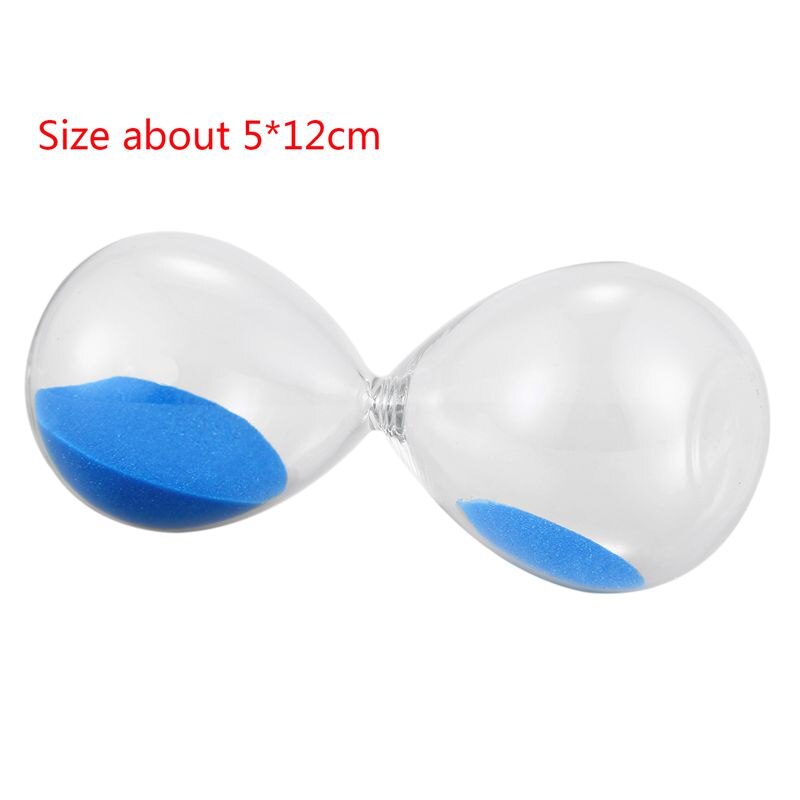 Large Blue Sand Glass Sandglass Hourglass Timer Clear Smooth Glass Measures Home Desk Decor Xmas Birthday (Blue,