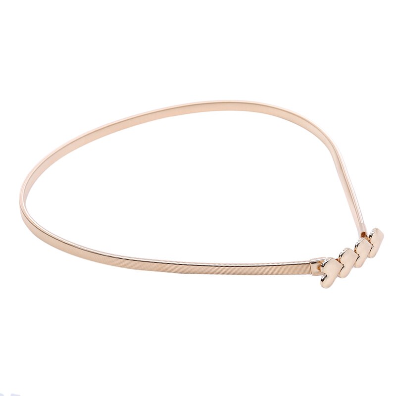 Women Solid Belts For Dress Ladies Gold Silver Love Pattern Belt Female Luxury Belts Chain Stretch Elastic Belt: gold