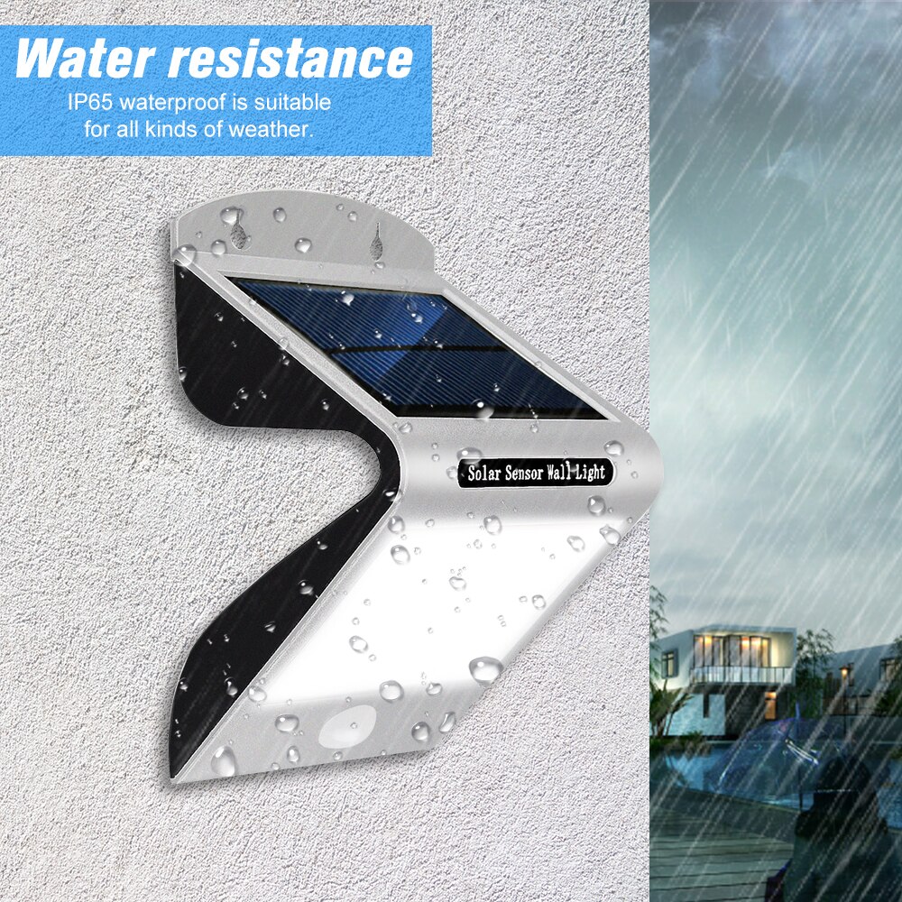Solar Lights Solar Sensor Wall Lights IP65 Waterproof Sensor Activated Auto On/Off for Garden/Courtyard/Gate/Balcony