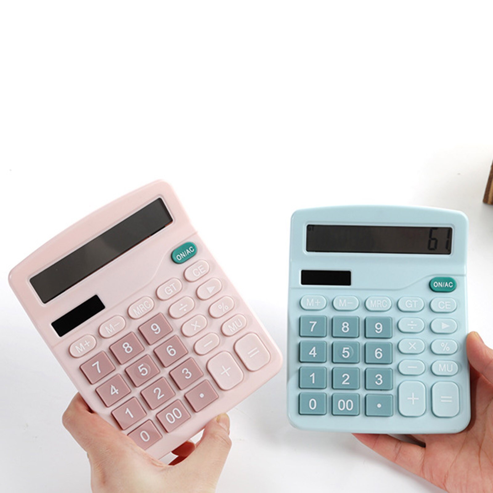 12 Digit Desktop Calculator Large Buttons Financial Business Accounting Tool Large LCD Display Big Buttons Battery Solar Power