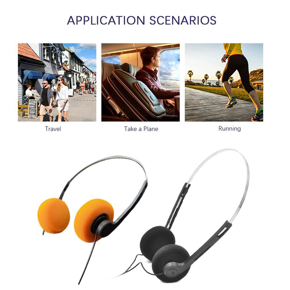 Retro On-Ear Wired Stereo Headphones Adjustable Headband for Music Mp3 Walkman CD Player Computer Sports Photo Props