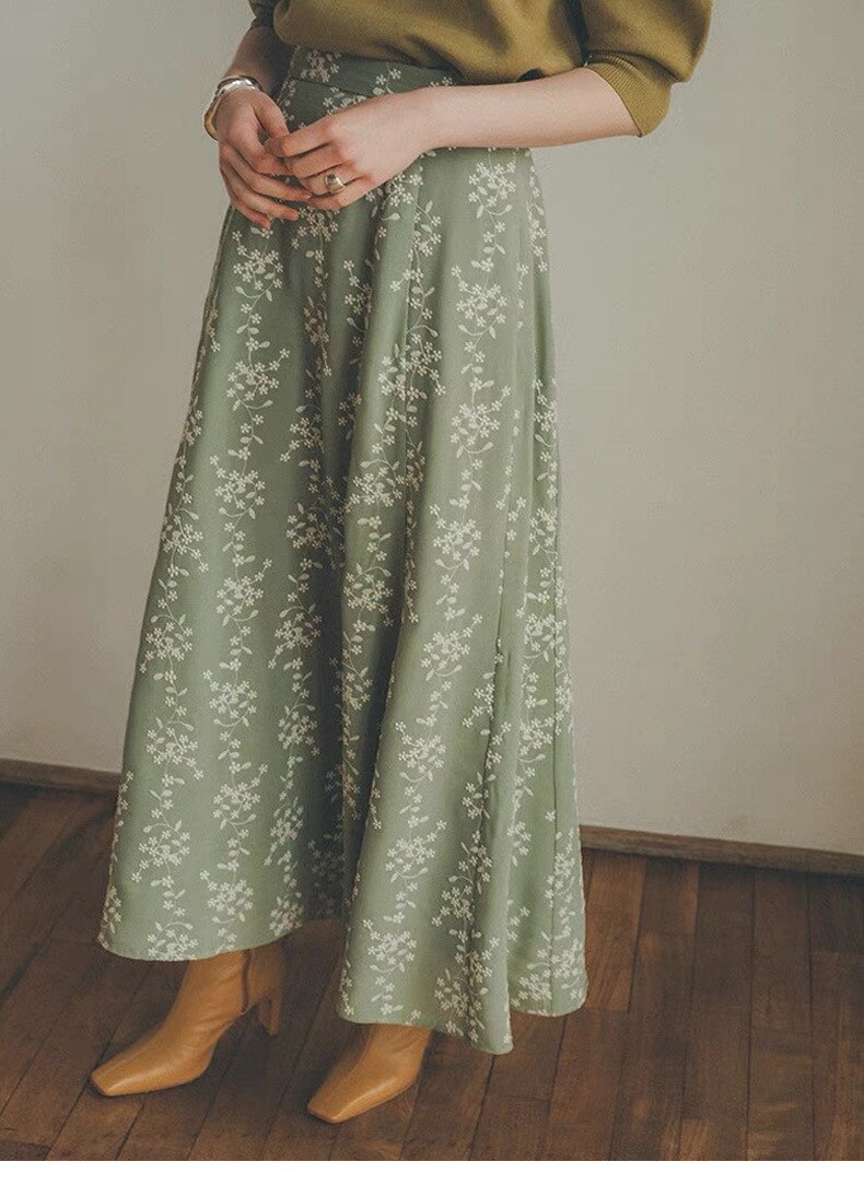 Sakura Falda Floral Dos Piezas Con Bolsillo Floral