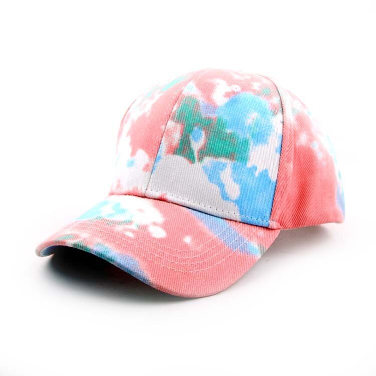 2022 Tie Dye Baseball Cap summer Men Women Trend Lovers Colorful Snapback Hat sun Outdoor Adjustable Sun Graffiti Bone: pink