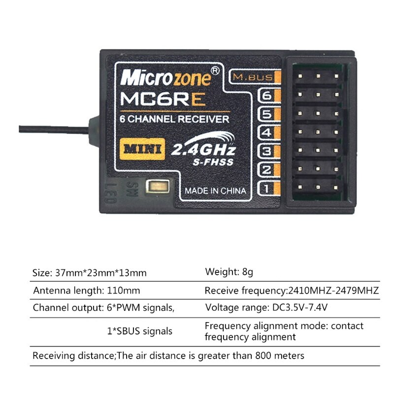 2.4GHz MC6RE Receiver 6-Channel Gyroscope Receiver MC6C Remote Control Receiver