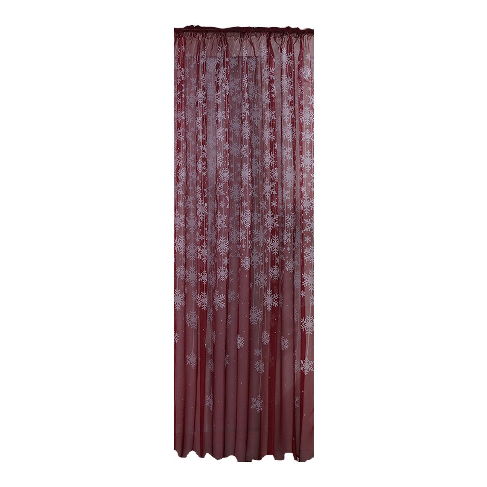 1Pcs Wit Gordijn Stoffen Sheer Sneeuwvlok Borduren Tulle Voor Woonkamer Gordijnen Voor Slaapkamer: Dark red