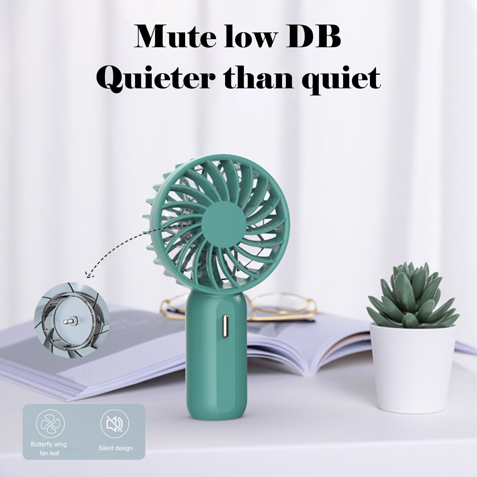 Portable Mini Fan - Rechargeable Battery - USB Powered - Handheld Air Cooler