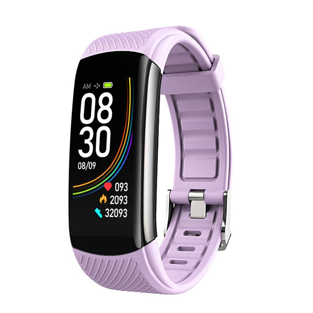 C6t smart armbåndsur tpu information skub søvnovervågning træning skridttæller sport armbånd  ip67 liv vandtæt farve lcd: Violet
