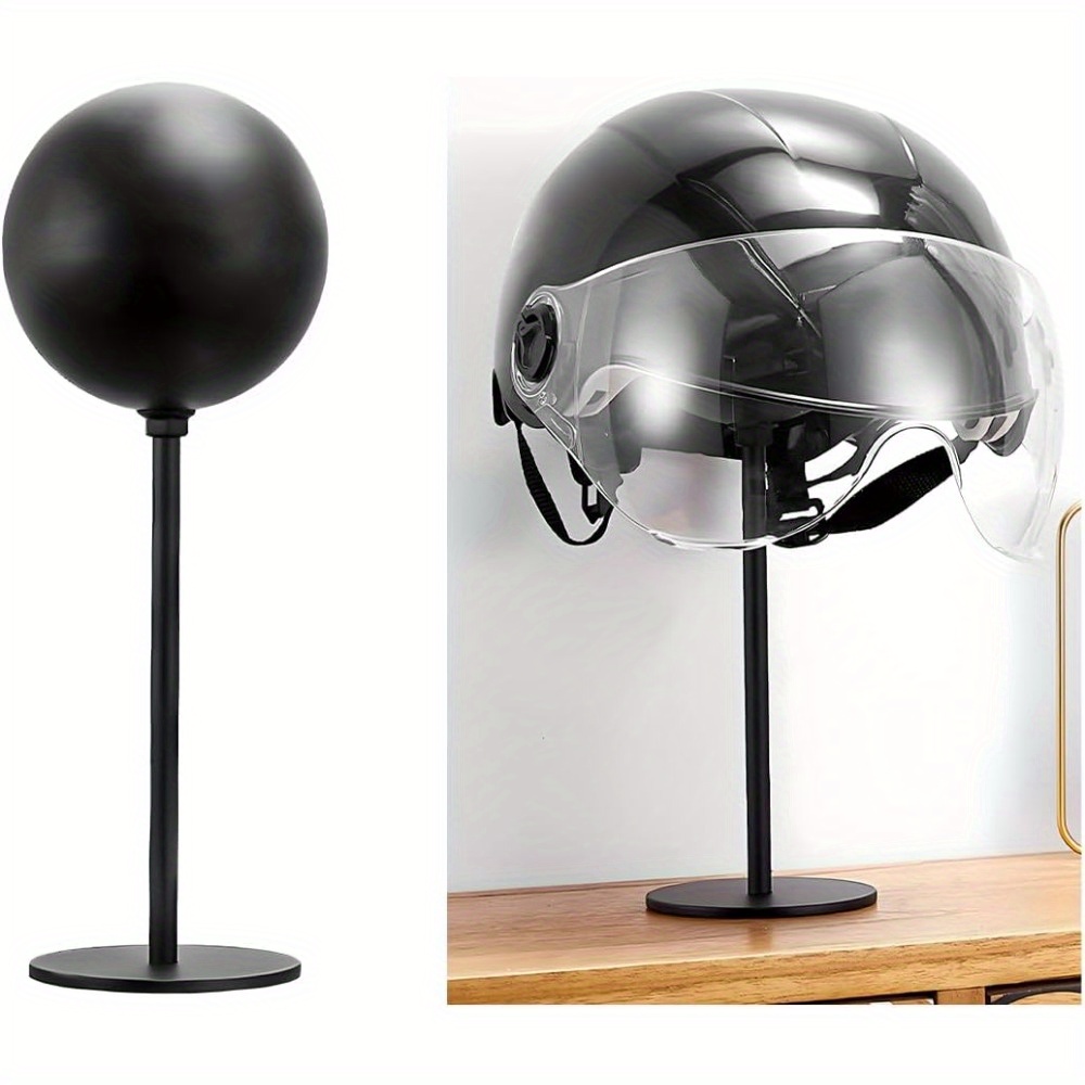 Helmrek - 180 ° Roterende metalen houder met haken, wand-/vloerstandaard zwart: Bruin
