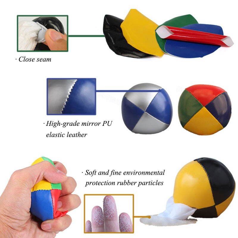 Balle de jonglage professionnelle, 3 pièces, balle de lancer acrobatique, jouet éducatif pour enfants, sport amusant, en Pu souple,