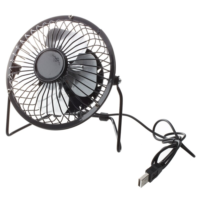 4-Inch 360-Degree Rotating USB Powered Metal Electric Mini Desk Fan For PC /Laptop /Notebook (Black)