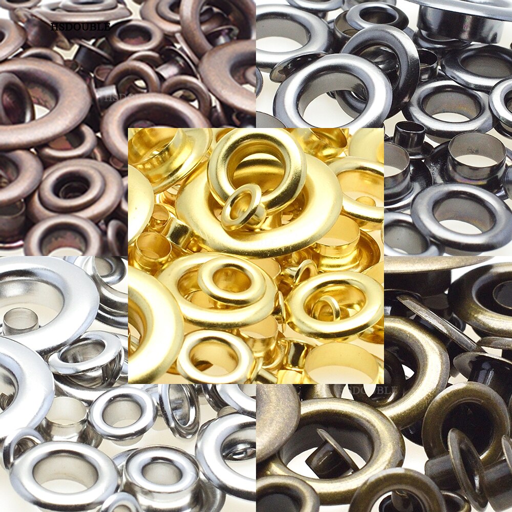 1000pcs/pack Metal Eyelets Grommets 3MM 4MM 5MM for Leather Craft DIY Scrapbooking Shoes Practical Accessories