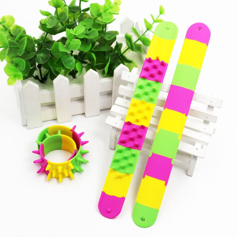 Pulsera de silicona con pinchos para niños, brazalete sensorial clásico para autismo, oficina, escuela, Slap: Default Title
