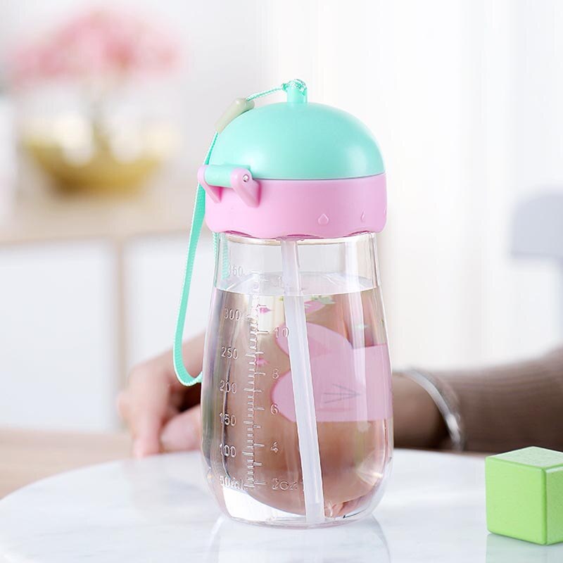 Botella de bebé en 4 colores, vaso para recién nacidos, botella de beber para aprender a comer, botellas para agua y zumo para niños, 380ml