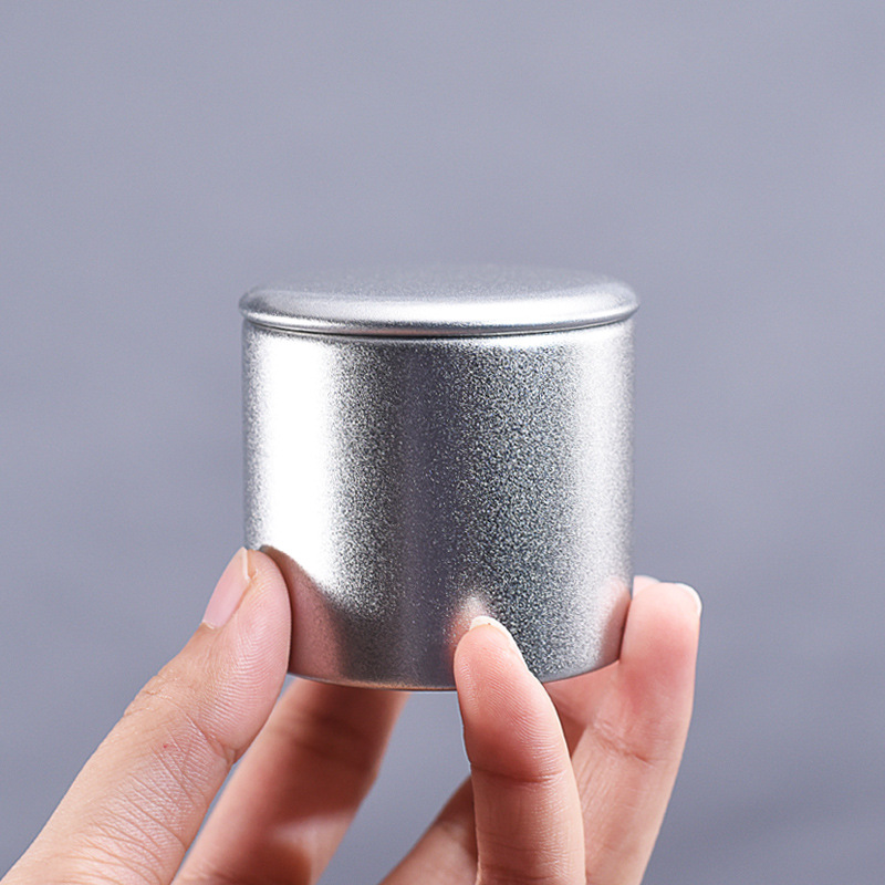 Small Metal Sealed Tea Box Caddy Round Tinplate Portable Travel Universal Tea Container Tea Coffee Spices Sugar Storage Jars