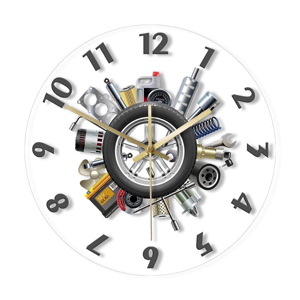 Horloge murale de Garage pour hommes | Outils de voiture, Pimp Your Ride Garage, horloge murale de Service de voiture moderne, horloge murale Non scintillante, décor de grotte, Auto pour hommes