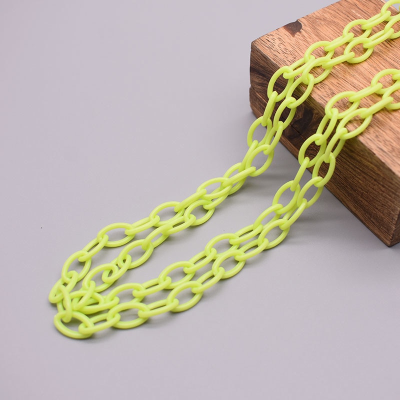 10/50 Uds. De cadena de eslabones acrílicos coloridos de 50cm de longitud, cadenas con cierre de langosta para cadena de ojos, accesorios de joyería, cadena de eslabones de plástico
