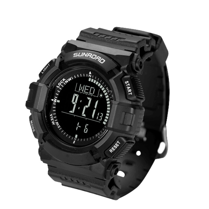 Sunroad Heren Digitale Sport Outdoor Horloge-Kompas Barometer Hoogtemeter Waterdicht Temperatuur Stopwatch Reloj Polshorloges