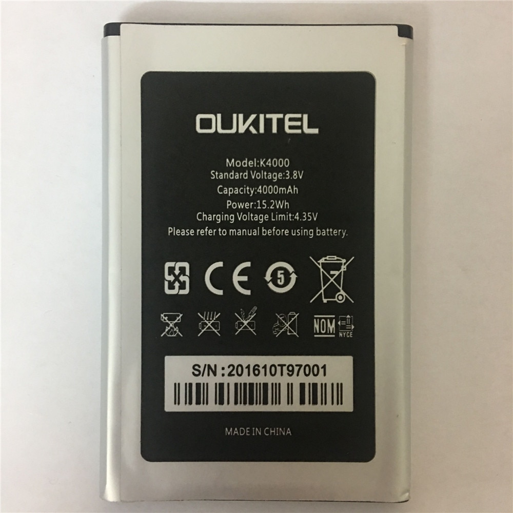 Batterie de téléphone 100% originale pour Oukitel K4000, 1 pièce, accumulateur AKKU pour Oukitel K4000, 4000mAh, not lite not pro