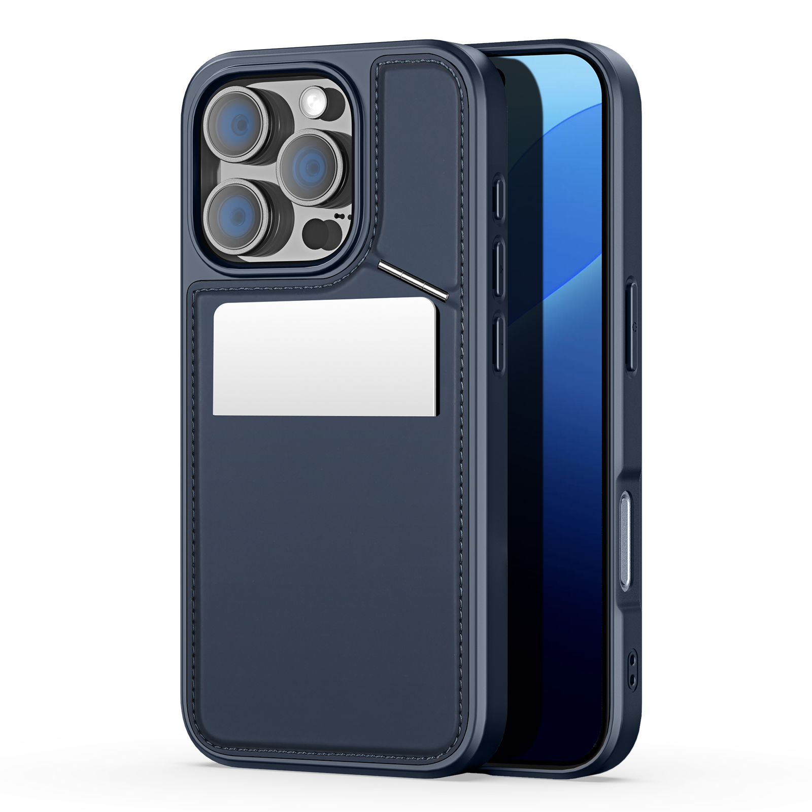 Funda magnética DUX DUCIS 3 en 1 para iPhone 16 Pro Max, funda 15 plus 14 13 Magsafe, funda multifuncional con soporte para teléfono, billetera: Azul / Para iPhone 15