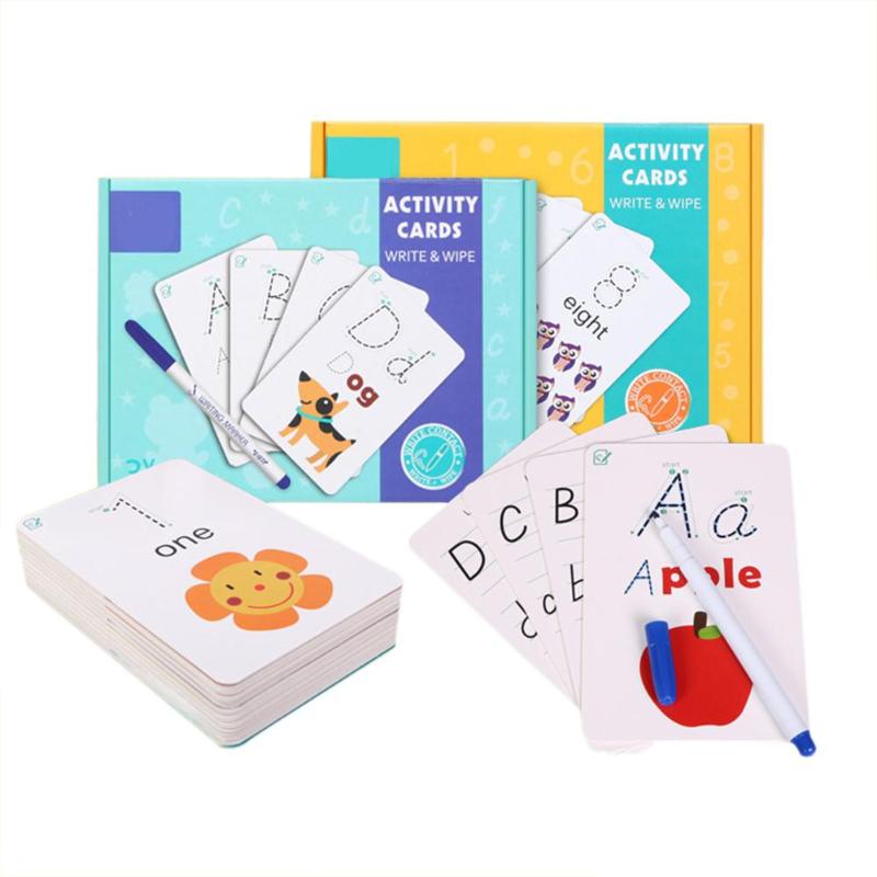 Alphanumeric Word Writing Cognitive Card Erasable Practice Handwritten Card Early Education Learning Toy