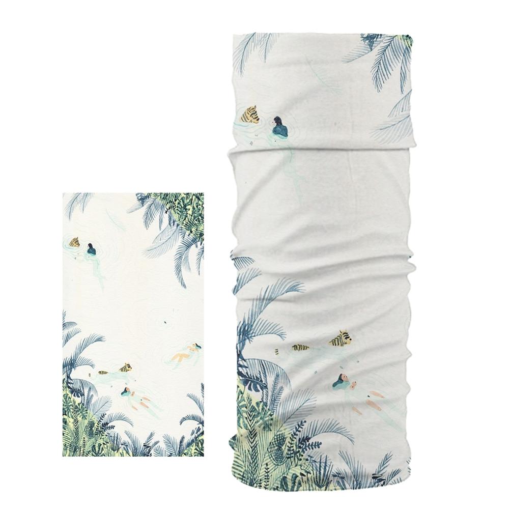 Dessin animé vert plante motif Bandana écharpe tête/visage/masque/cou double usage Tube magique foulard cyclisme en plein air Sport chapeaux: G
