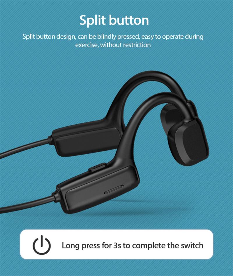 G1 Bone Conduction Headphones Bluetooth 5.1 Wireless Waterproof Wear Open Ear Hook Light Weight Not In-ear Sports Earphones