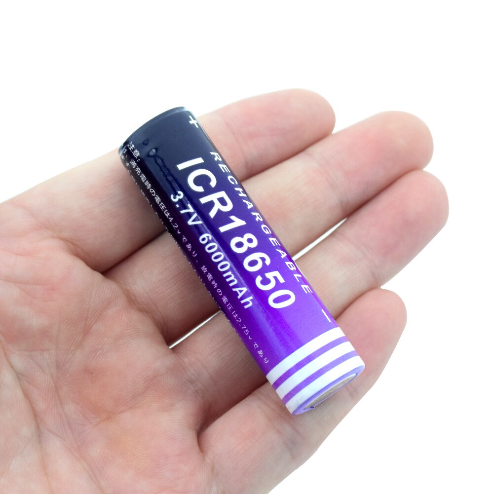 1/2/4/6/8/10 stk 18650 batteri 3.7v 6000 mah kapacitet batteri li-ion genopladelig icr 18650 battericelle til bil/legetøj/lommelygte