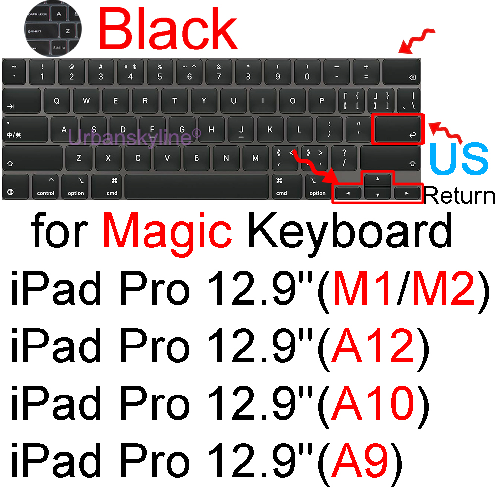 Pokrowiec na klawiaturę do iPada Pro 13 M4 12.9 Magic Keyboard Air 11 M3 10 10.5 10.9 M2 M1 Smart Case Folio Silicone Protector Skin TPU: Czerwony