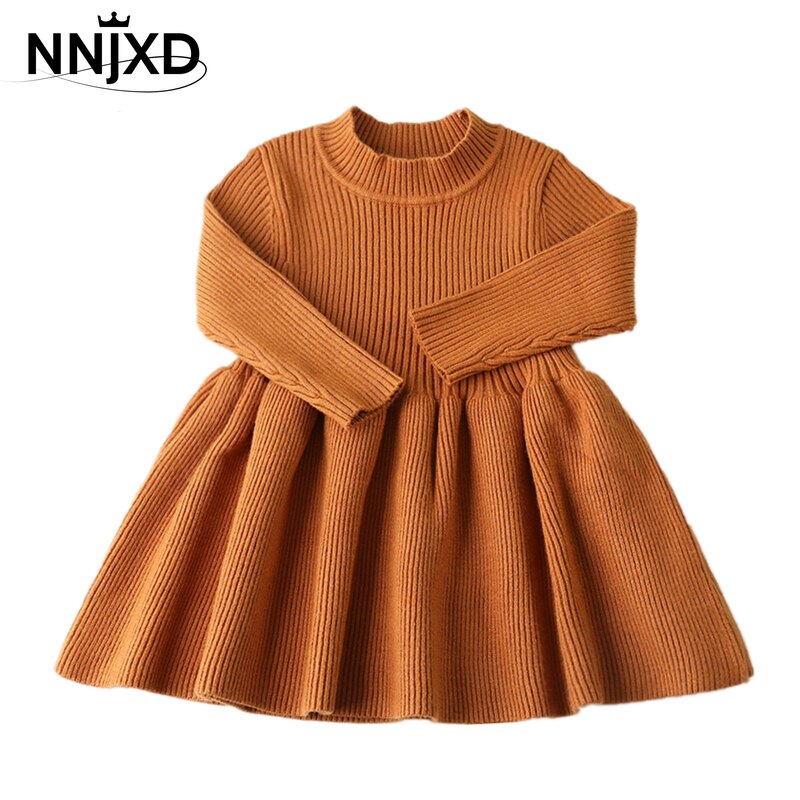 Robe bébé fille pour l'hiver automne enfant en bas âge enfants fille robe tricotée robe bébé chaude à manches longues robe bébé fille de noël 1 2y
