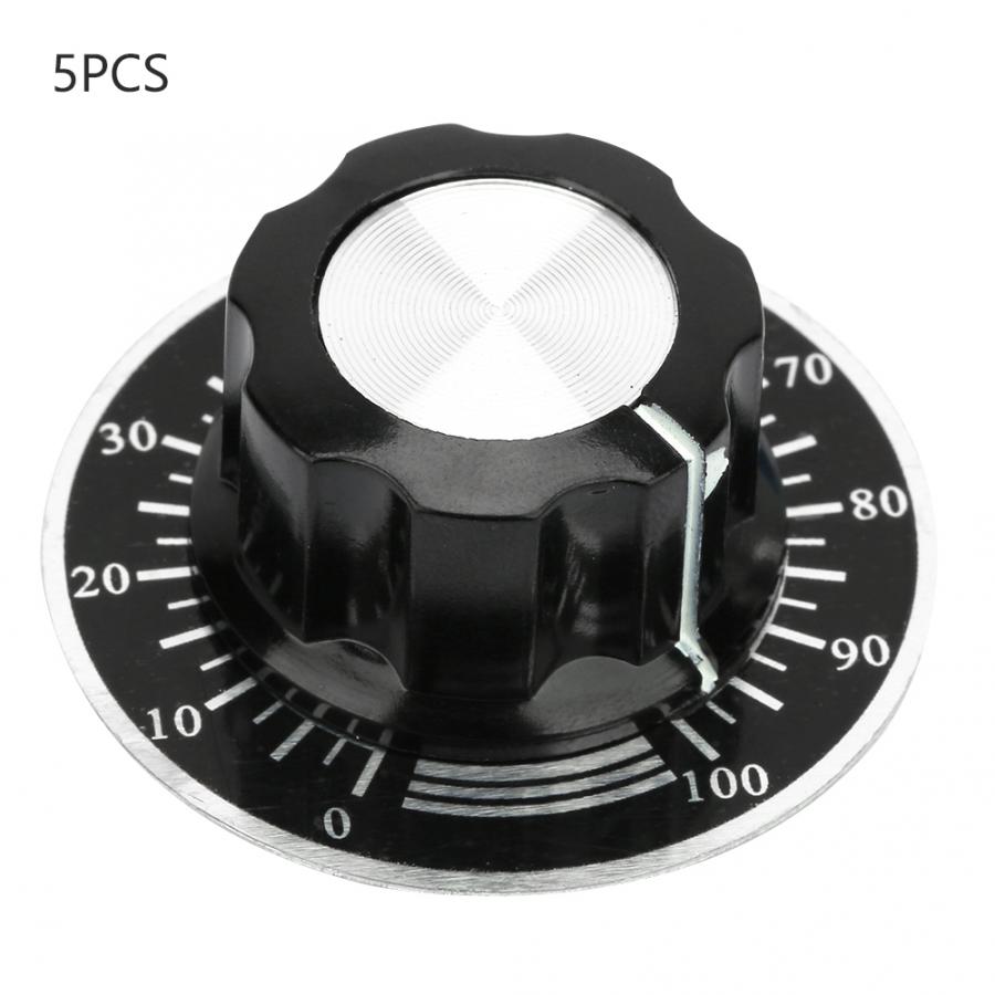 MF-A03 Potentiometer Knurled Knobs Volume Control Cap + Digital Dial Scale Plate Durable