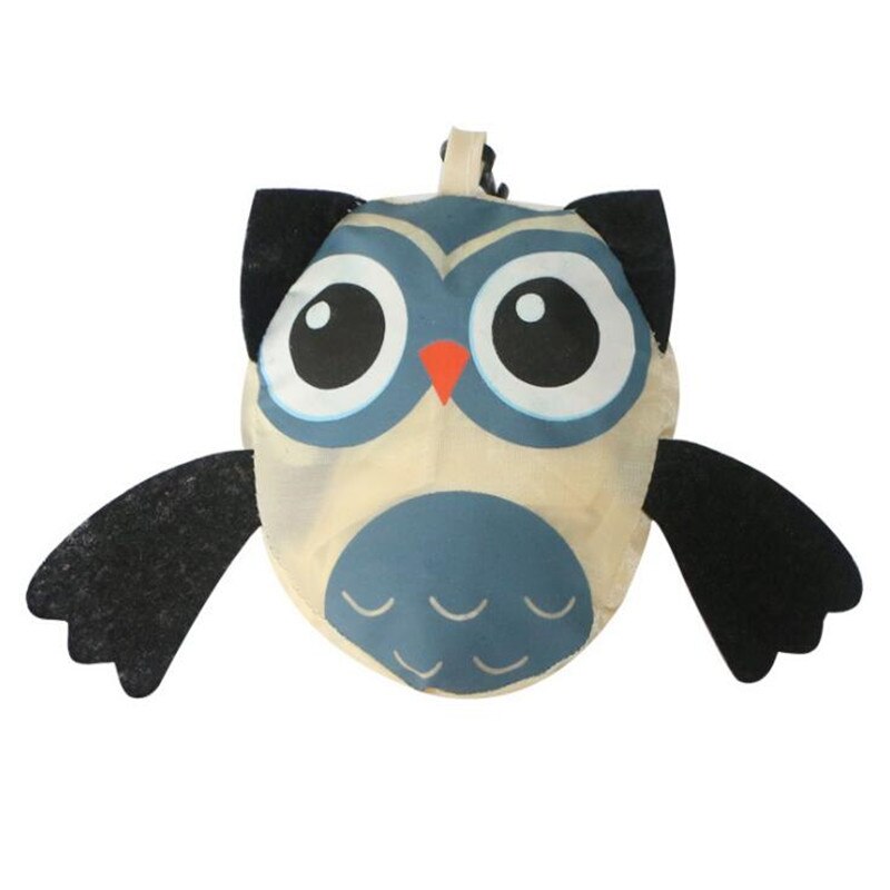 Simpatico sacchetto della spesa pieghevole a forma di gufo animale borsa riutilizzabile borsa a tracolla da viaggio portatile borse pieghevoli organizer per la casa: Beige