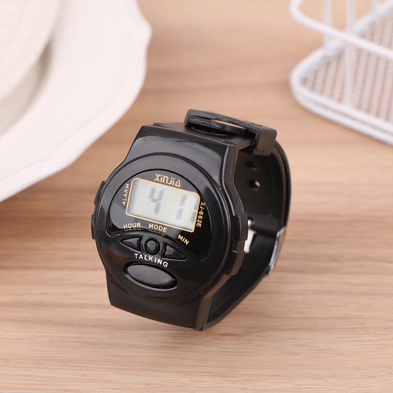 1PC Eine sprechende Uhr, die die Zeit in Englisch sprechen. Digitaler Wecker für Blinde, Älteste oder Kinder. Zeitberichtungsglockenspiel: Black
