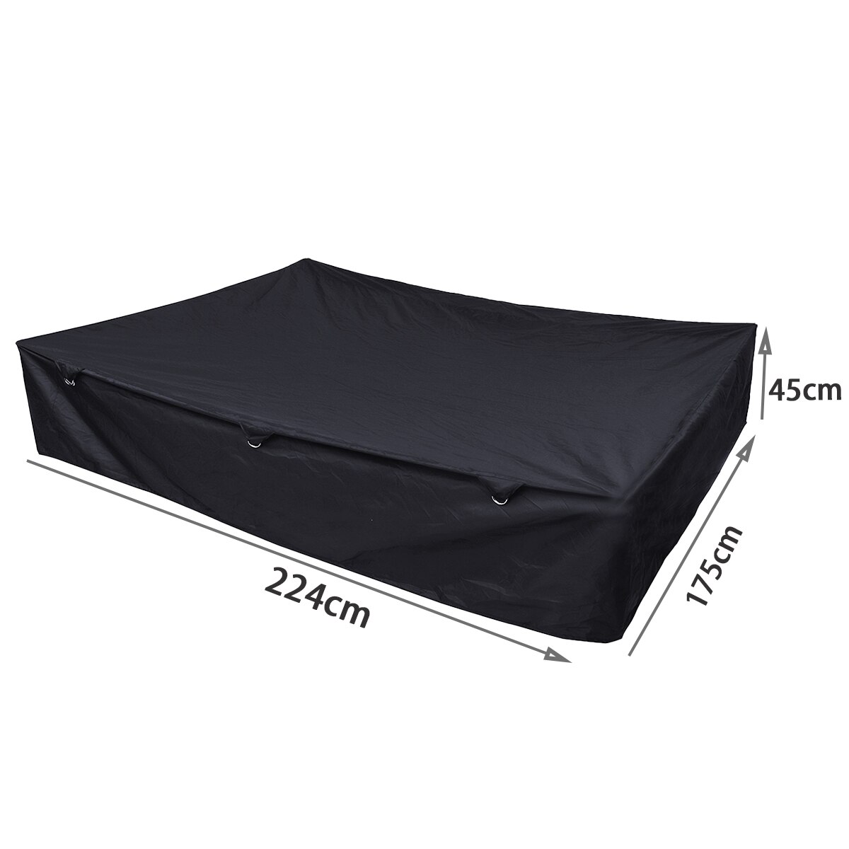 Universal- Nocken Profi Anhänger Abdeckung 224*175*45cm Schwarz Wasserdicht Reisen Camping Reise Abdeckung Schwarz Dach Reise abdeckung