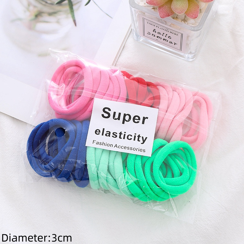 50 Uds. Banda elástica negra para el cabello, lazos, colets, coleteros, resortes, accesorio de goma para niñas y mujeres, conjunto de soporte para coletas sin daños: Morado
